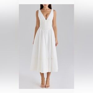 House of CB White Samia Midi Dress